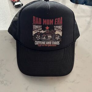 Black Trucker Hat with Graphic Print